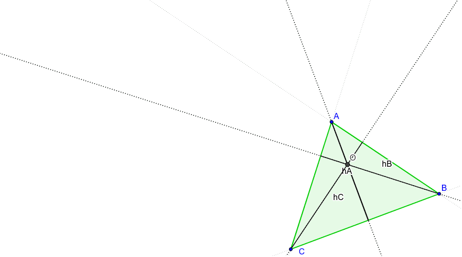 L'ortocentre és el punt on es tallen les tres altures d'un triangle.