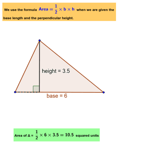 Area of Triangle (0.5_base_height) GeoGebra