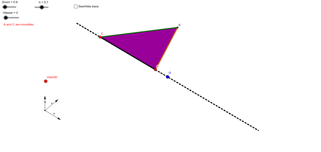 Rotation of a triangle around a side – GeoGebra