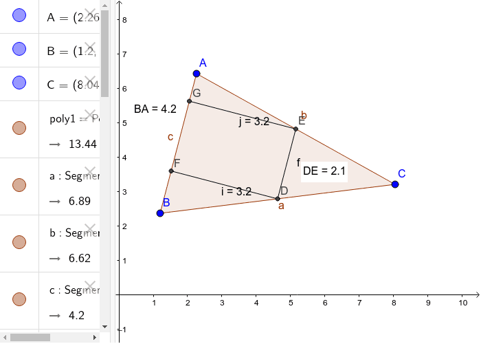 Midsegment Theorem: A midsegment of a triangle is parallel to the non-adjacent side of the triangle, and it's length is half of the length of that side.