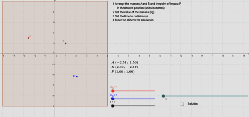 Inelastic collision – GeoGebra