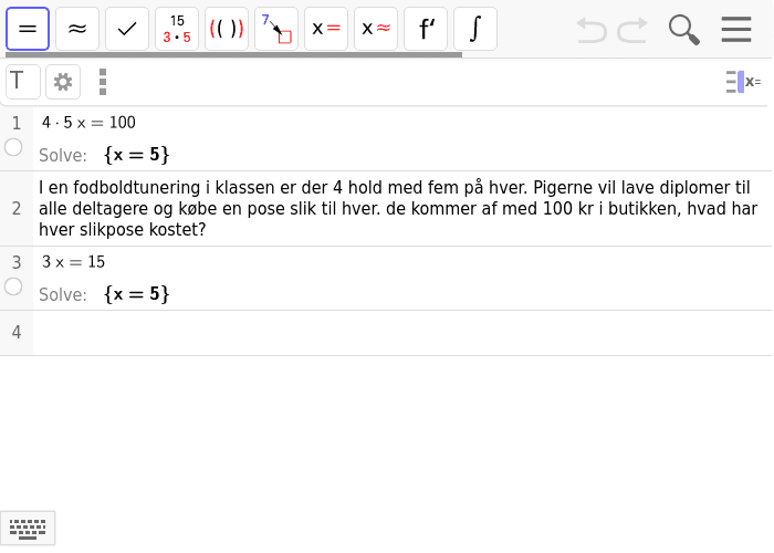lav regnehistorier til ligninger