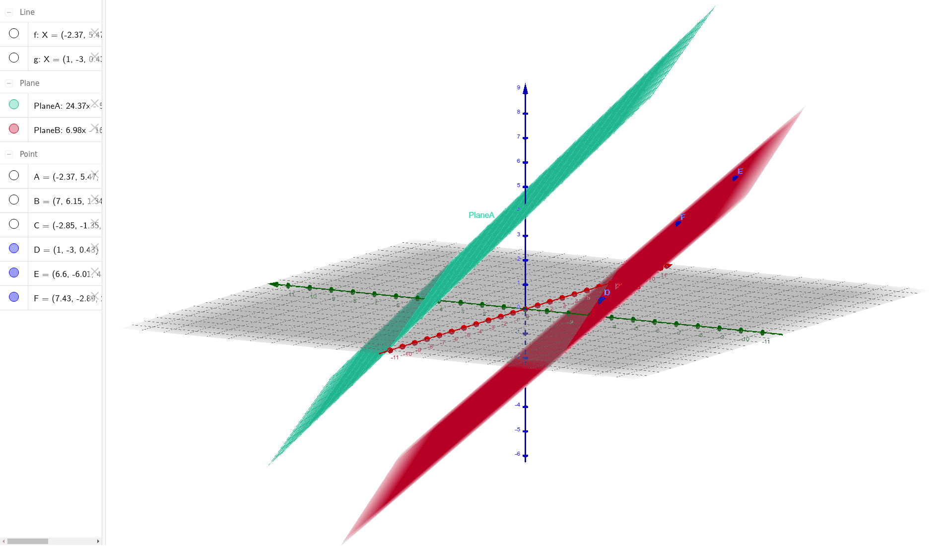 Intersection (two planes) – GeoGebra