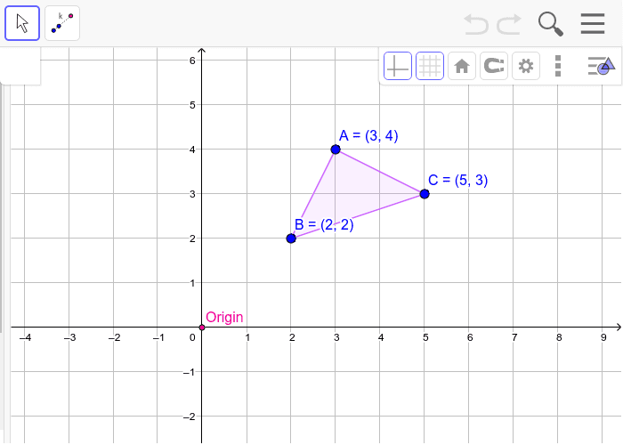 Use the toolbar below to enlarge and reduce the triangle below