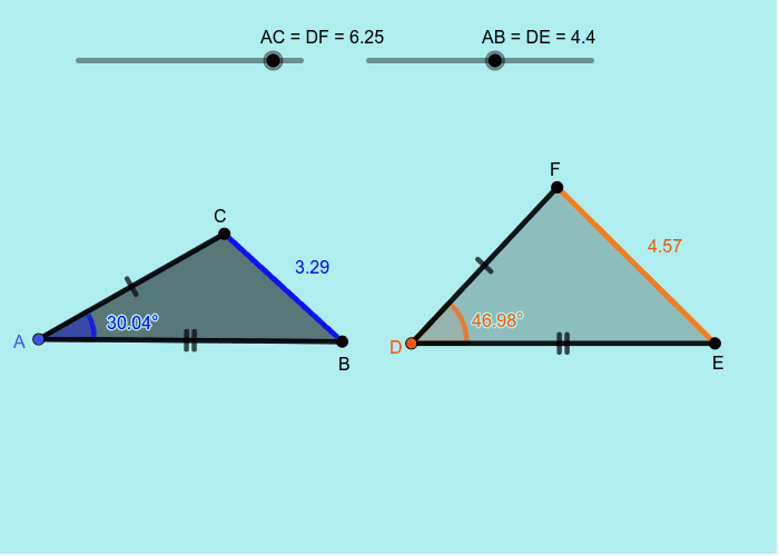 Hinge Theorem GeoGebra