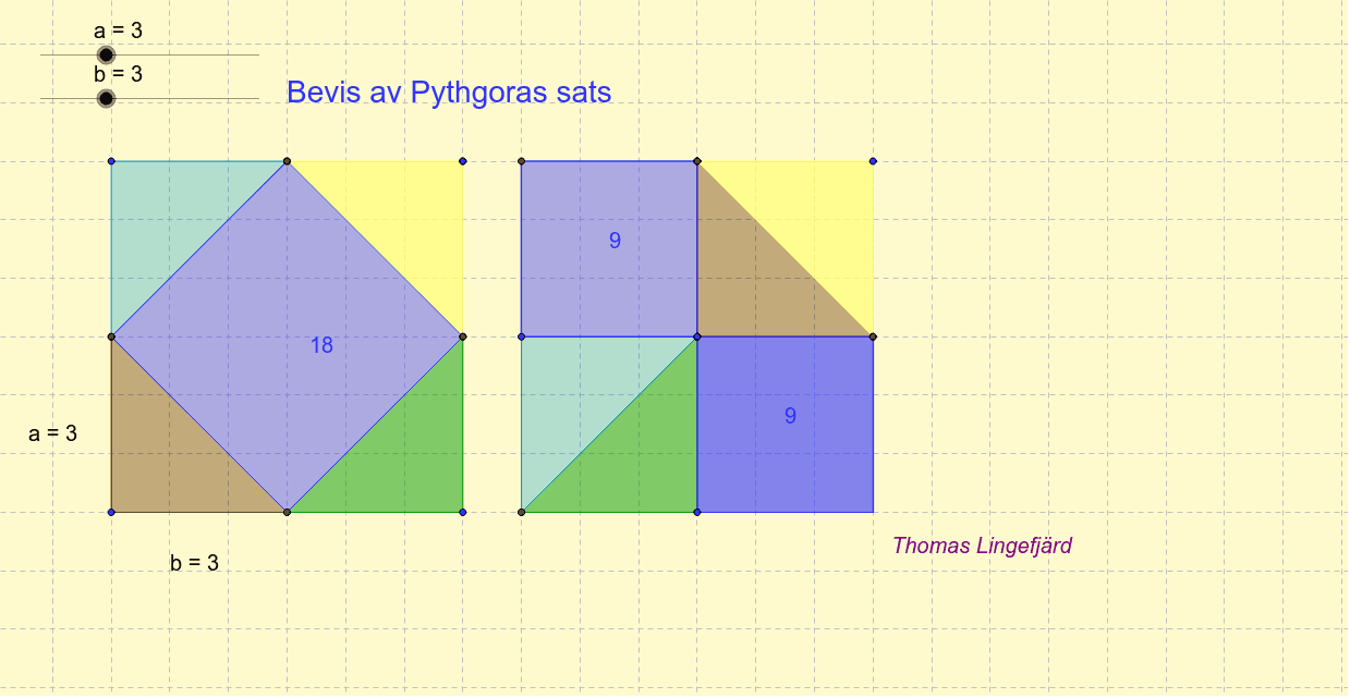 Bevis av pythgoras sats geogebra