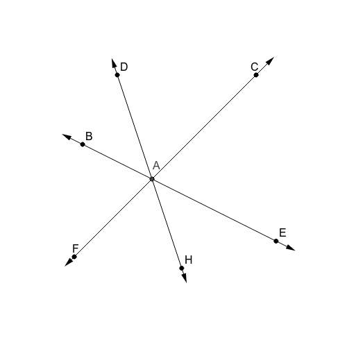 Find three angles that sum to 180°
