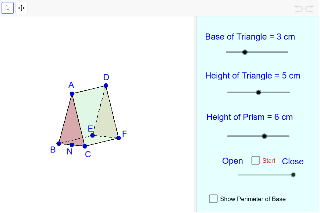 Net And Surface Area Of Triangular Prism Geogebra Net And Surface Area Of Triangular Prism Geogebra