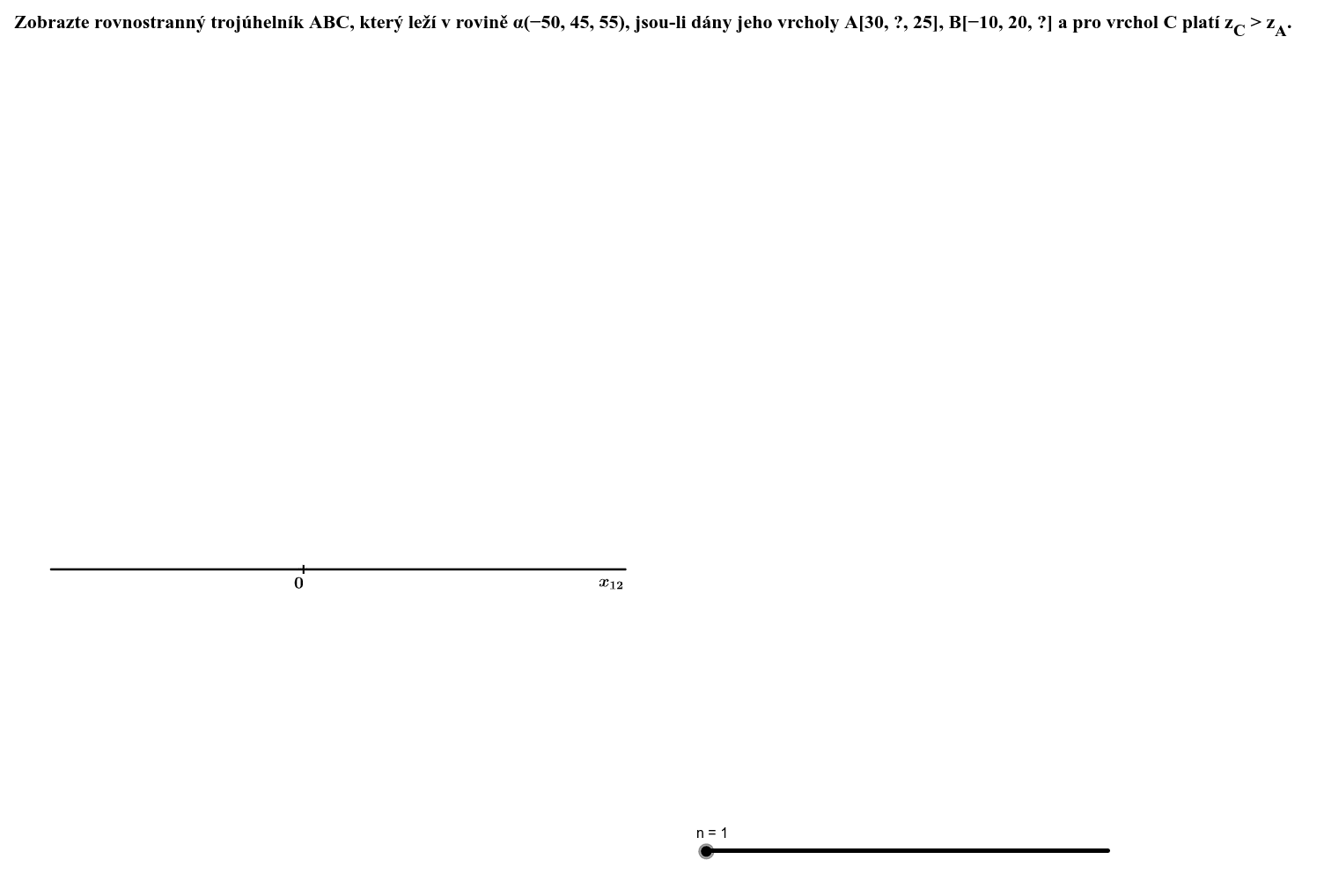 Rovnostranný trojúhelník v obecné rovině – GeoGebra