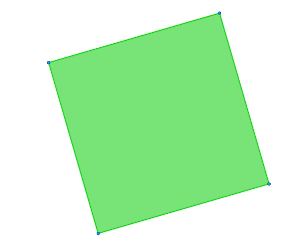 Desafío 1: Construye un cuadrado igual al de la imagen sabiendo que su diagonal tiene una longitud igual a 7 unidades.   (La figura no debe deformarse al mover sus vértices) 
