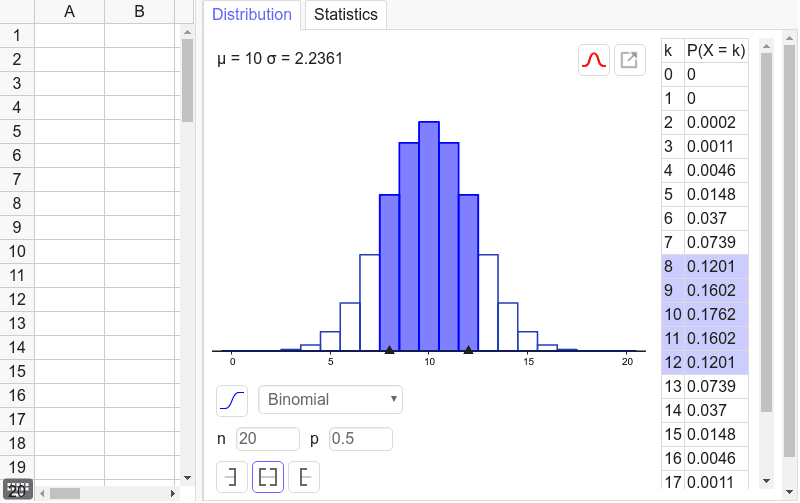 Statistics and probability calculator geogebra