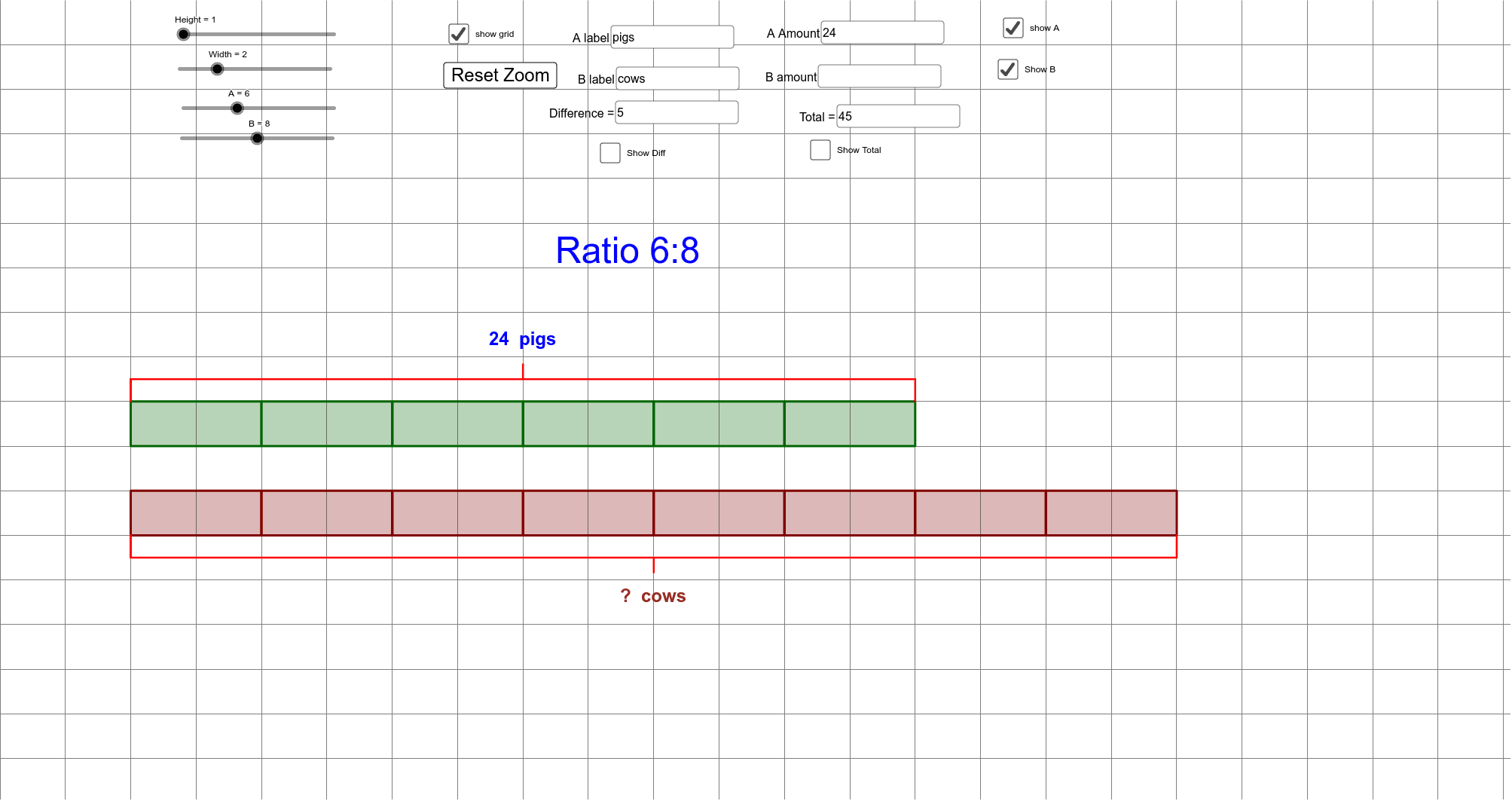 Bar Model Maker for Ratio 2 – GeoGebra
