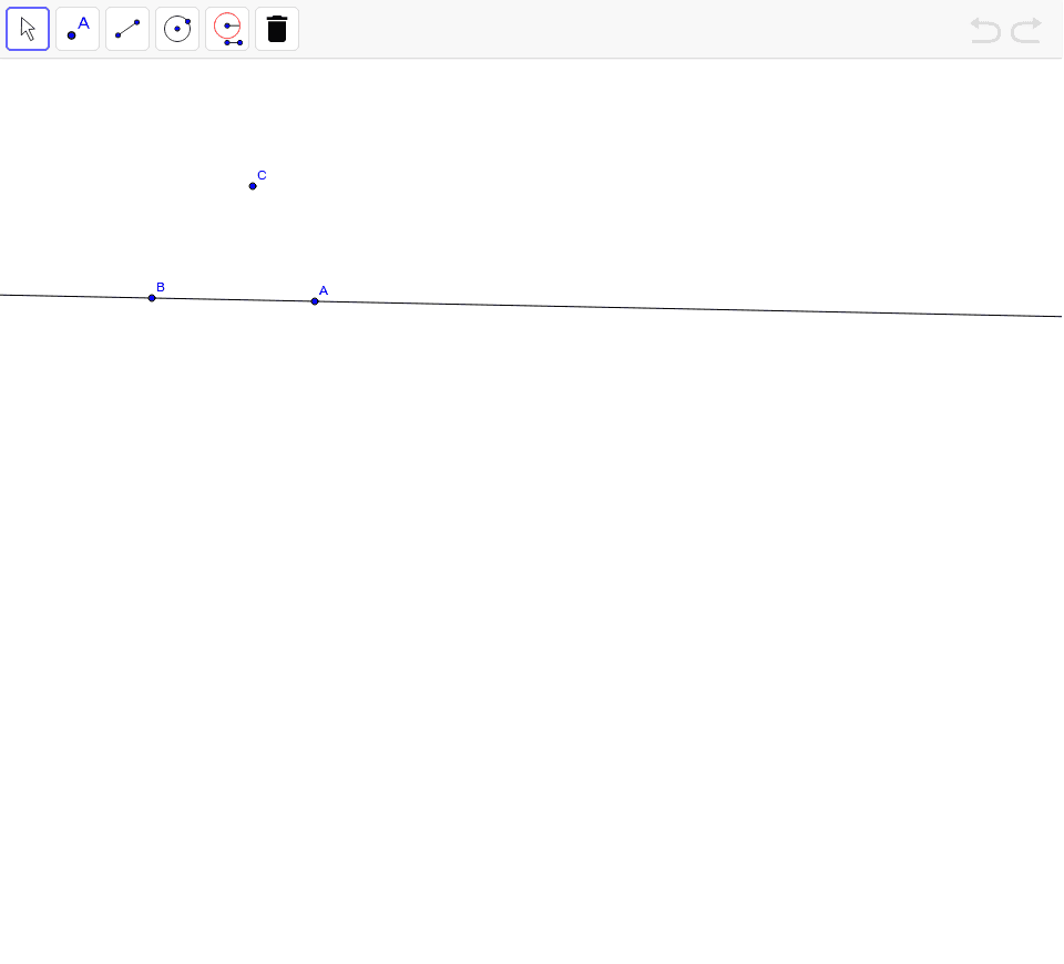 Construct a parallel line to AB at point C.