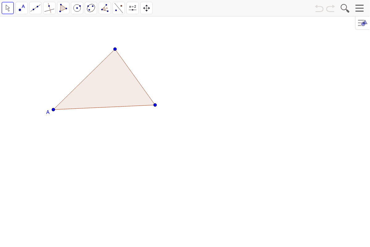 Now with a triangle. Construct a perpendicular to the side opposite A, through point A.