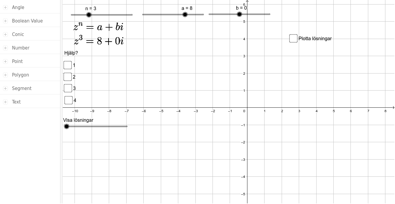 Ekvationen Z N W Komplexa Tal Geogebra