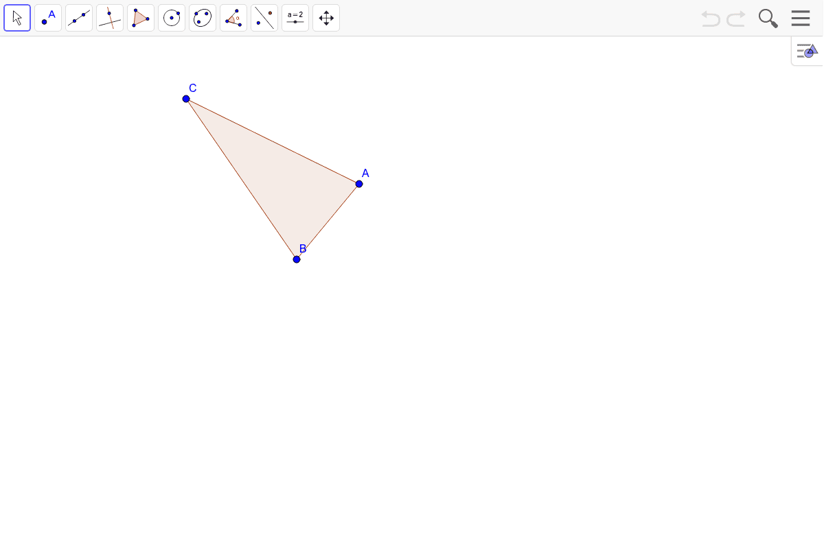 2) Construct the incenter of this triangle.