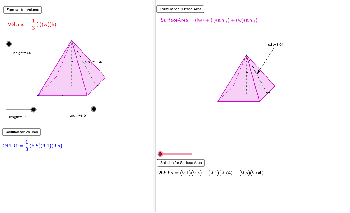 Pyramid Interactives – GeoGebra