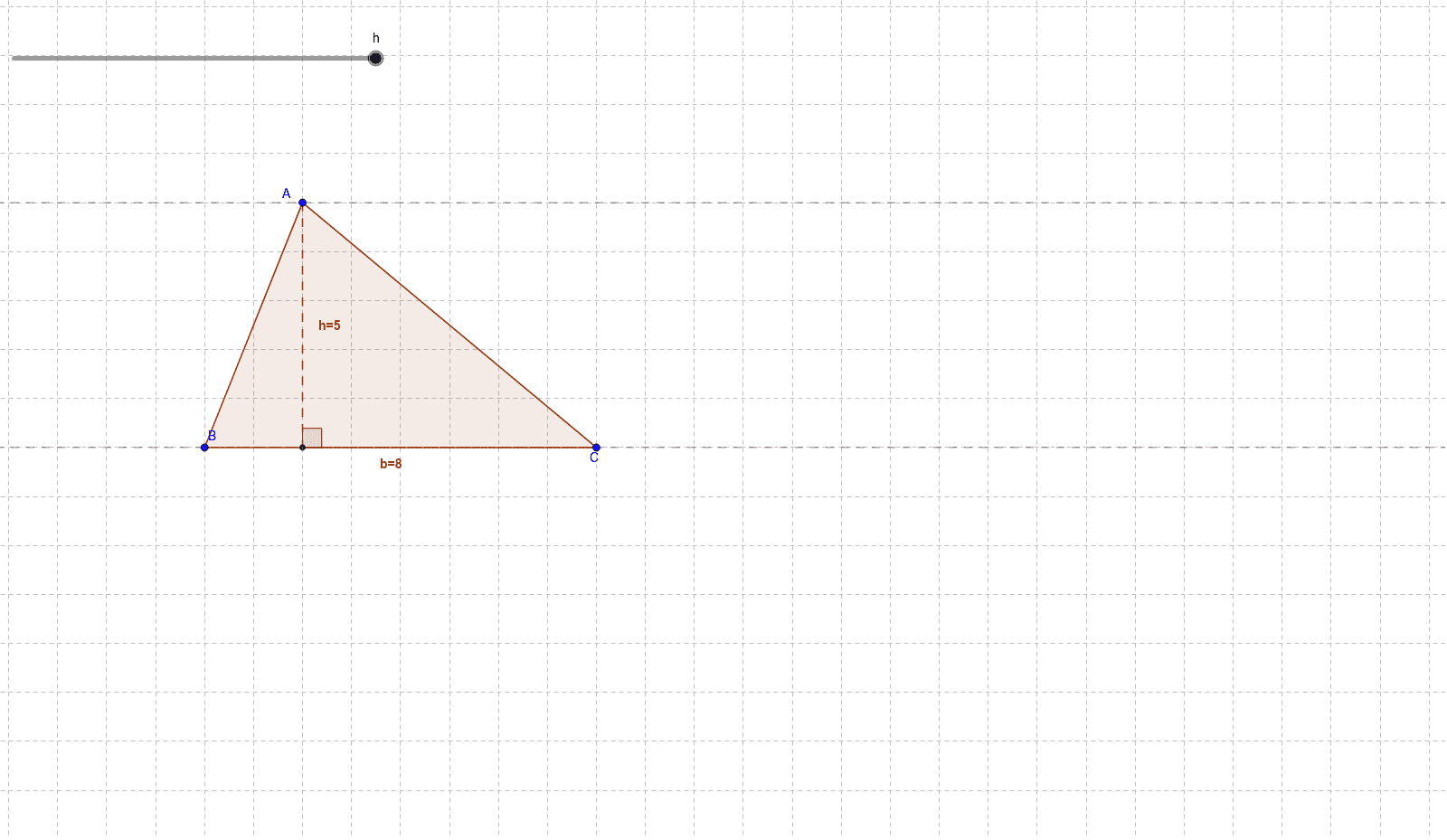 Triangle fixed height GeoGebra