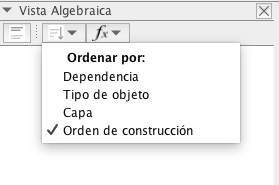 Para ordenar los objetos que se han ido creando por orden de construcción clicad en donde dice la imagen.