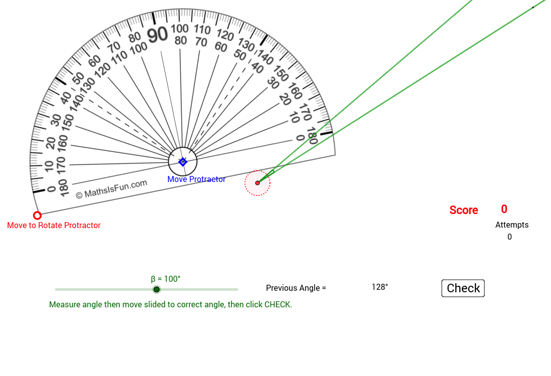Protractor Practice Scored GeoGebra