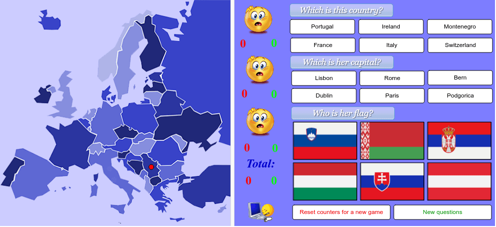 Flag of Europe countries quiz