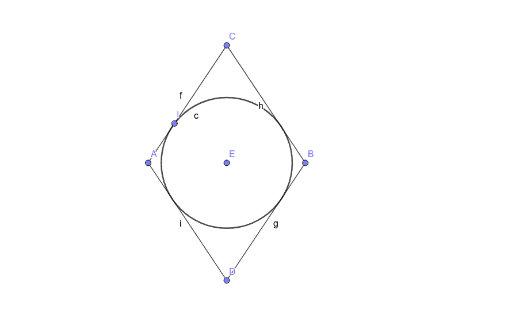 Коло, вписане в ромб – GeoGebra
