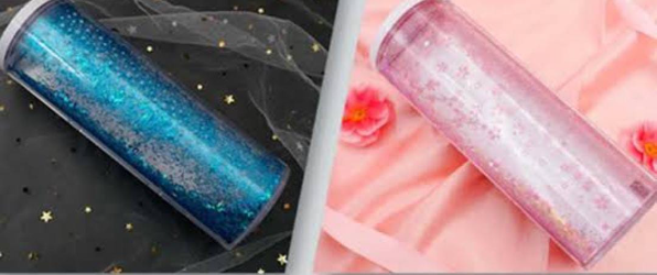 b) Kotak Pensil Silinder Glitter