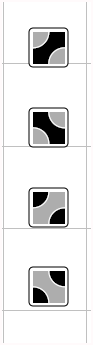 Utilise les 4 boutons disponibles pour choisir tes pièces pour construire ton pavage.