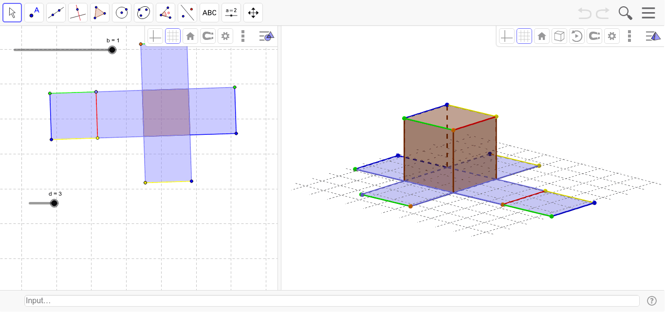кубийн дэлгээс ухаан сорих бодлого – GeoGebra
