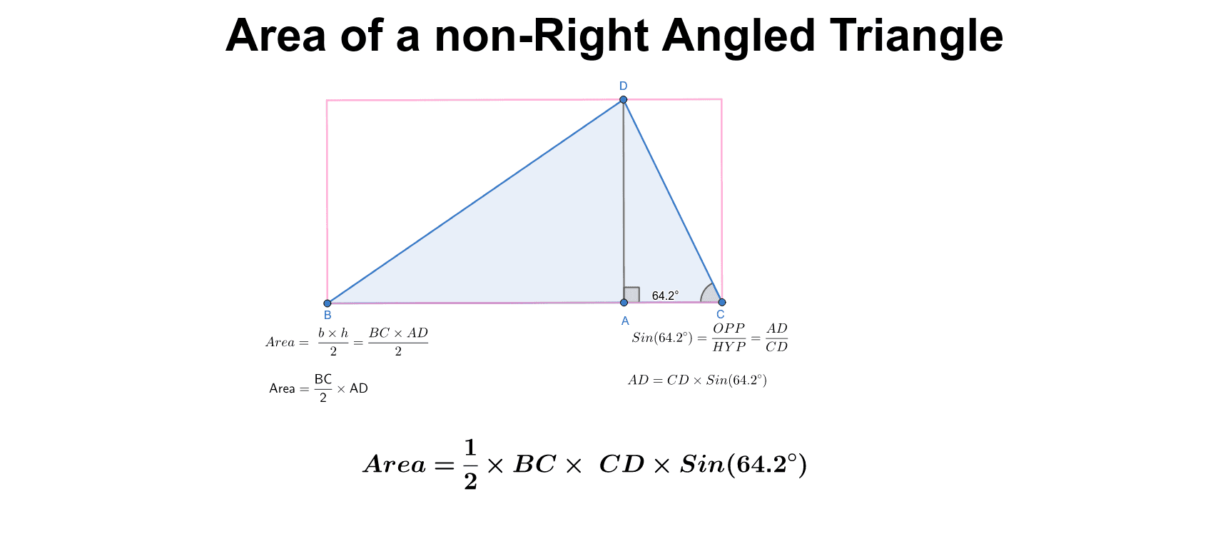 area of non right angle triangle