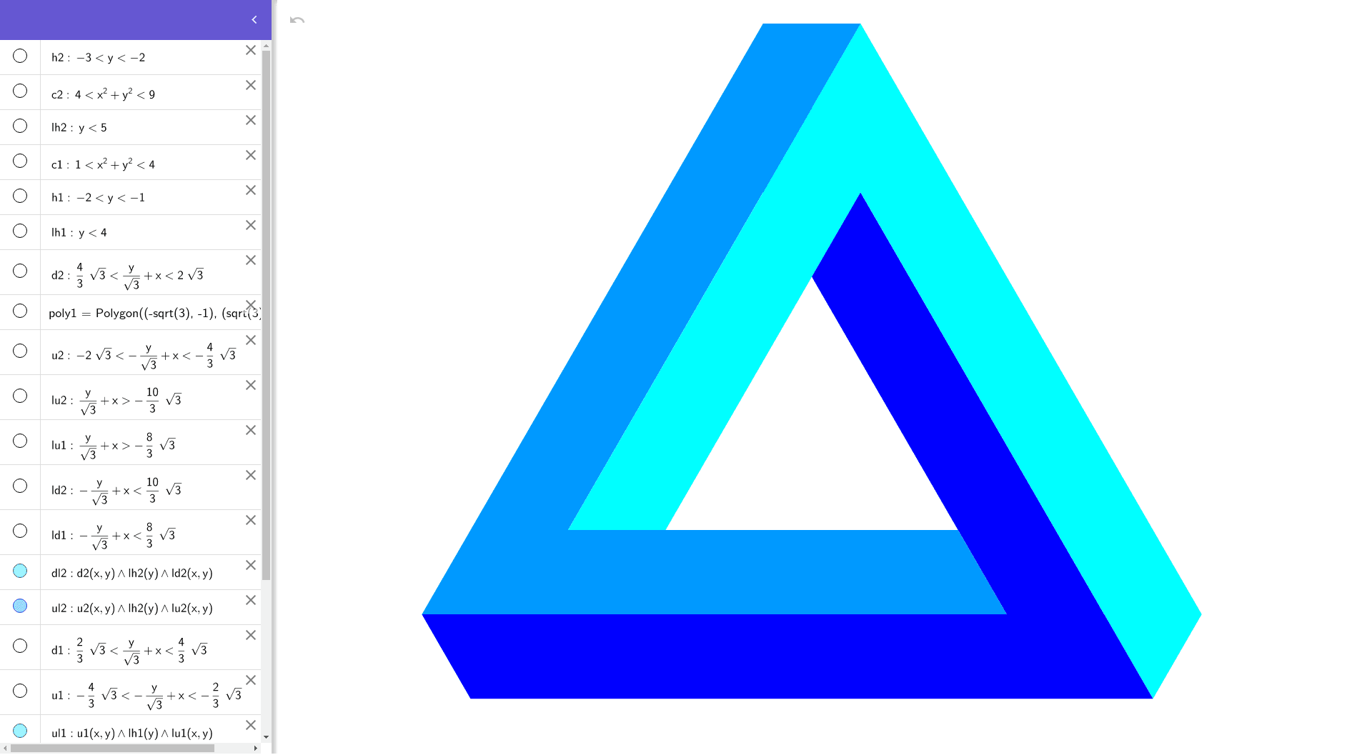 penrose triangle GeoGebra