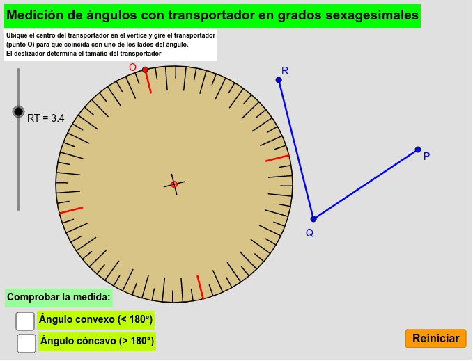 Concepto de ángulo y unidades de medida GeoGebra Concepto de ángulo y unidades de medida GeoGebra