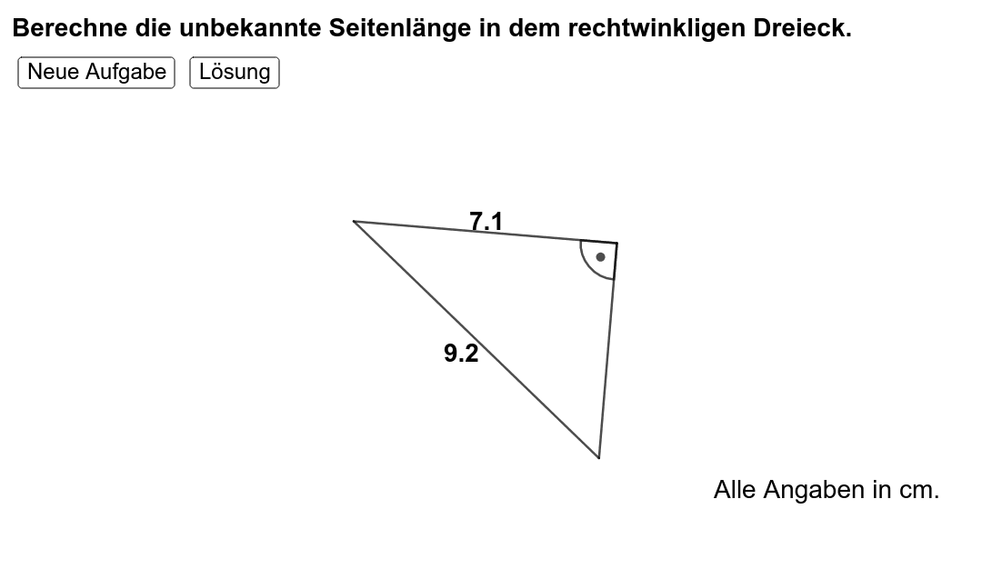 Hypotenuse/ Kathete berechnen – GeoGebra