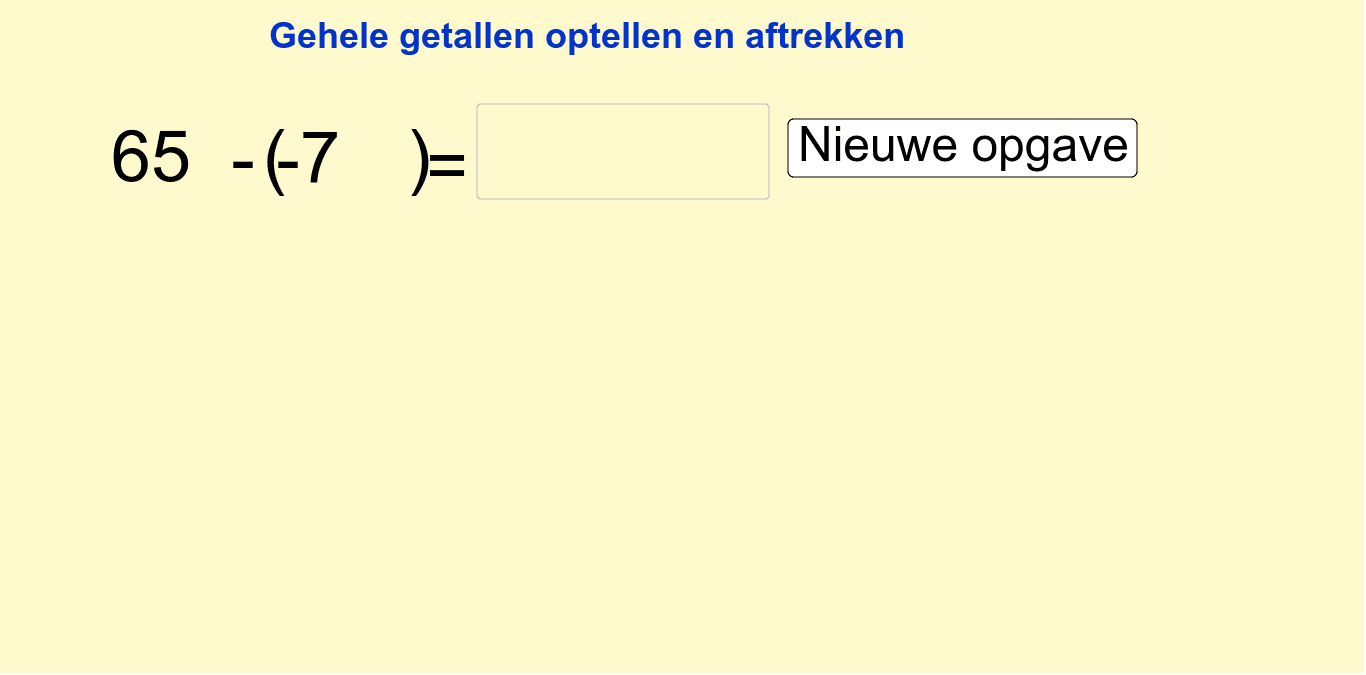 Gehele getallen optellen en aftrekken