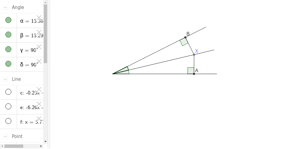 Ъглополовяща на ъгъл – GeoGebra
