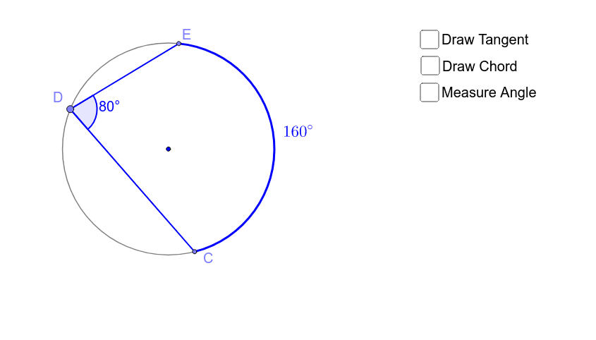 Tangent Secant Interior Angle Theorem Geogebra