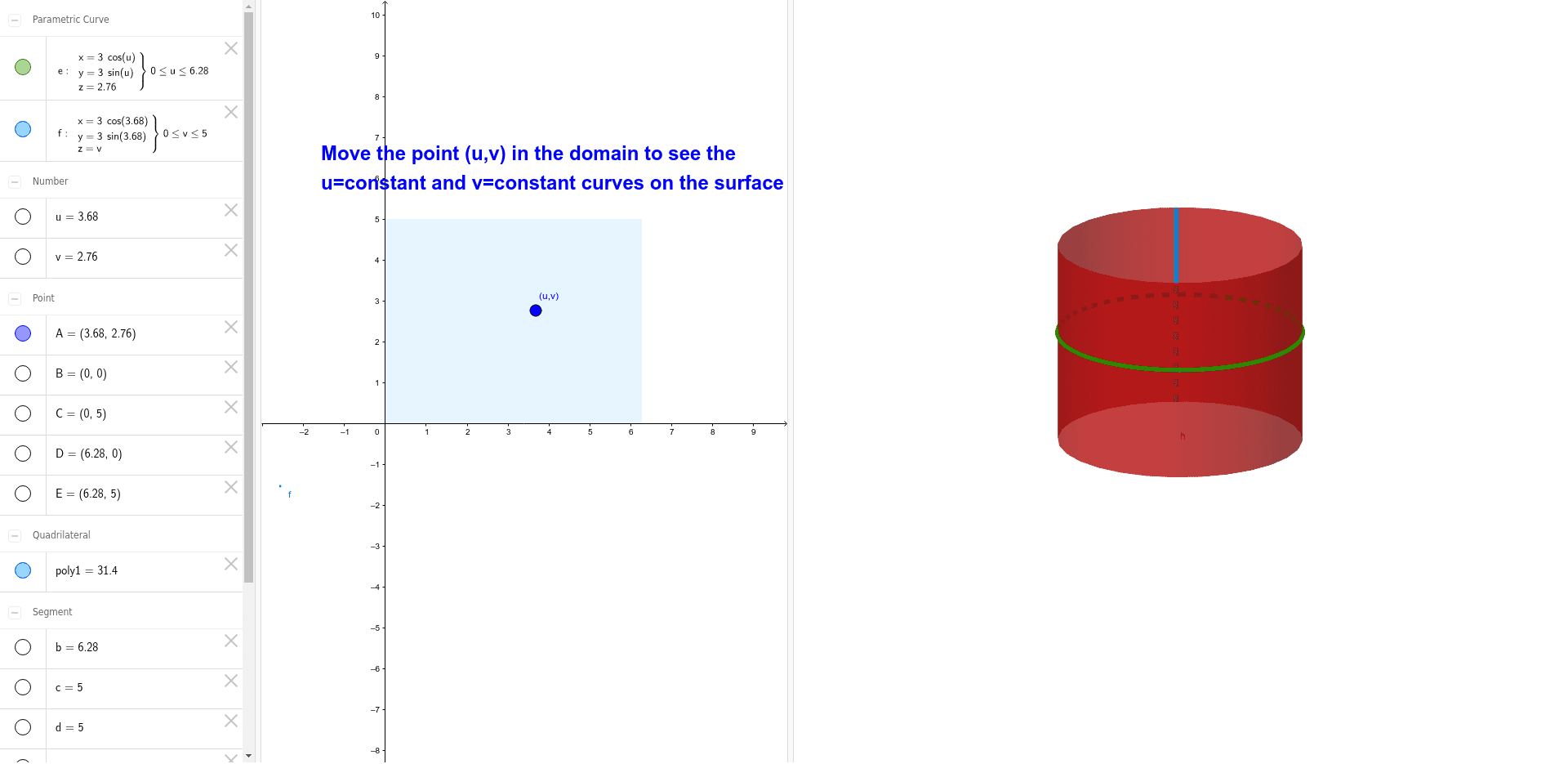 Parametric Cylinder – GeoGebra