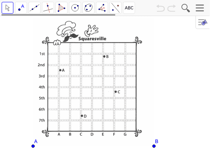 Now explore how to split Squaresville up into regions for four shops!