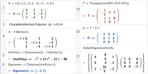 Eigenwerte - Eigenvektoren - Diagonalisieren - Jordan-Normalform – GeoGebra