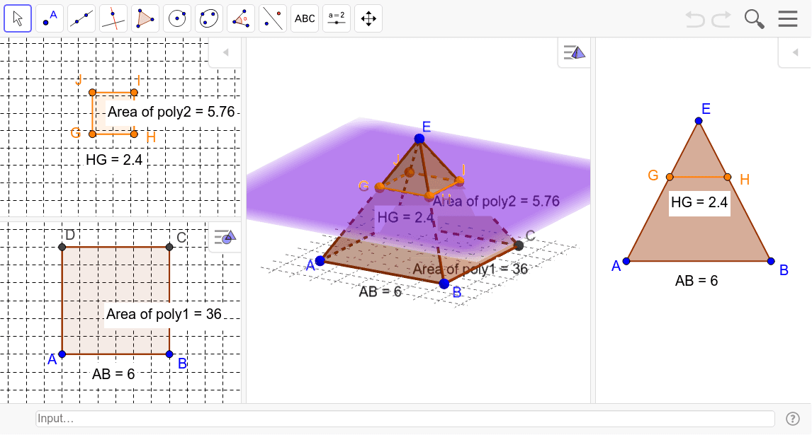 Pyramid cross section – GeoGebra