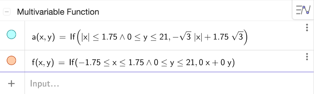 Here's the 2 surface functions used to create the Toblerone model shown below.