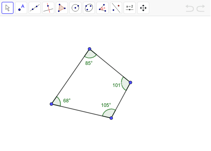 What do the angles of any quadrilateral add up to? GeoGebra
