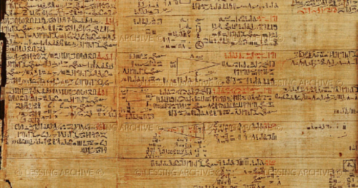 [size=85][justify][size=100][/size][/justify][/size][size=85]Papiro de Rhind:
[justify]a) 33 cm de altura por 5 m de comprimento;
b) Escrito pelo escriba Ahmés, em torno de 1650 a.C.; e
c) atualmente está no British Museum, na Inglaterra.[/justify][/size]
