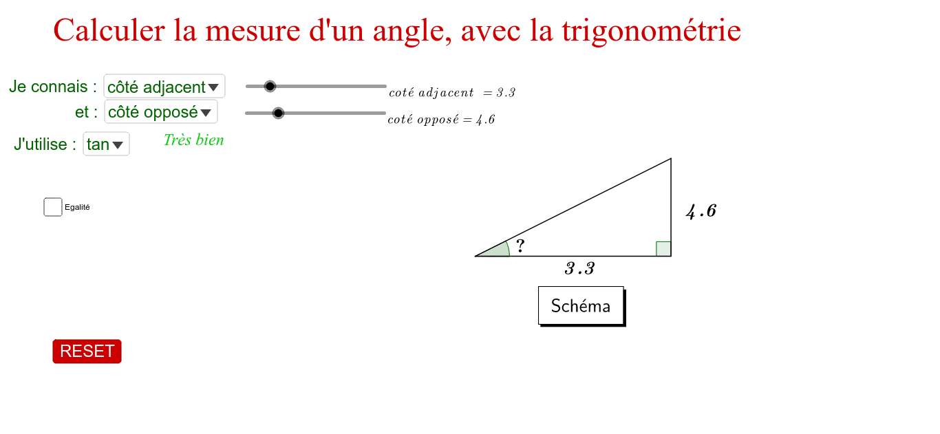 Calculer Le Coté D un Triangle Trigonométrie en 3ème : calcul d'angle – GeoGebra