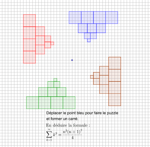 Somme des cubes des n premiers entiers naturels GeoGebra