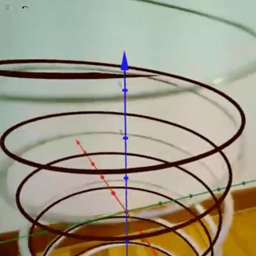 Circular Helix (with Slinky) Modeling Exploration within GeoGebra AR