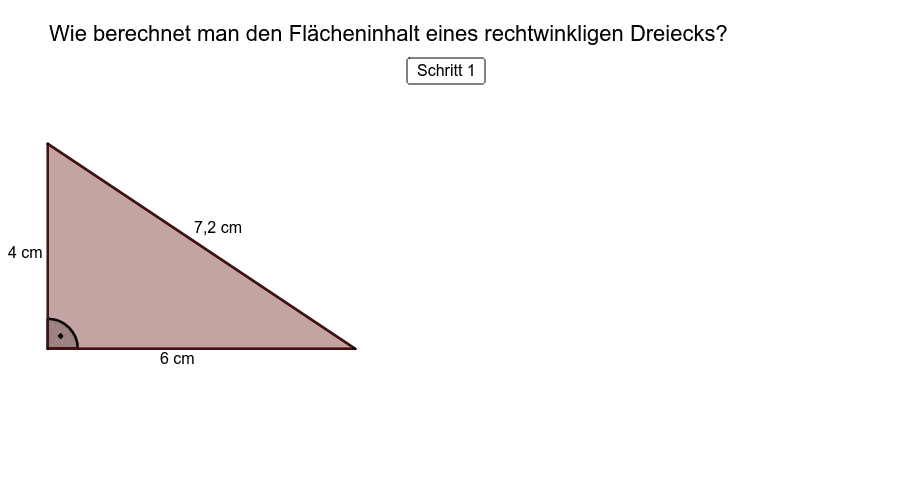 Flächeninhalt Des Rechtwinkligen Dreiecks www.geogebra.org