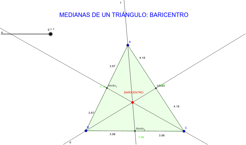 camioneta brillo Caucho Medianas de un triángulo: baricentro – GeoGebra