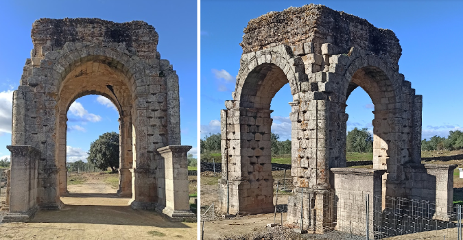 [i]T[/i][i]etrapylum[/i] del "arco" romano de [url=https://es.wikipedia.org/wiki/C%C3%A1parra#Arco]Cáparra[/url], con su bóveda de arista.