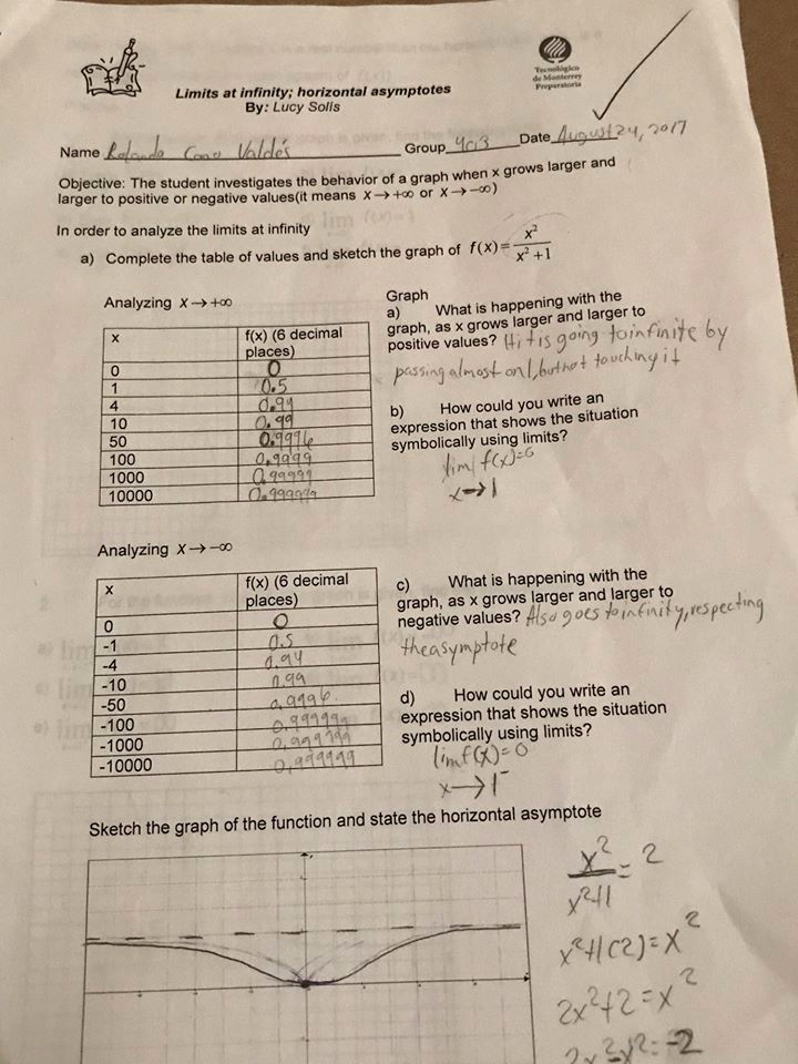 LIMITS AT INFINITY; HORIZONTAL ASYMPTOTES